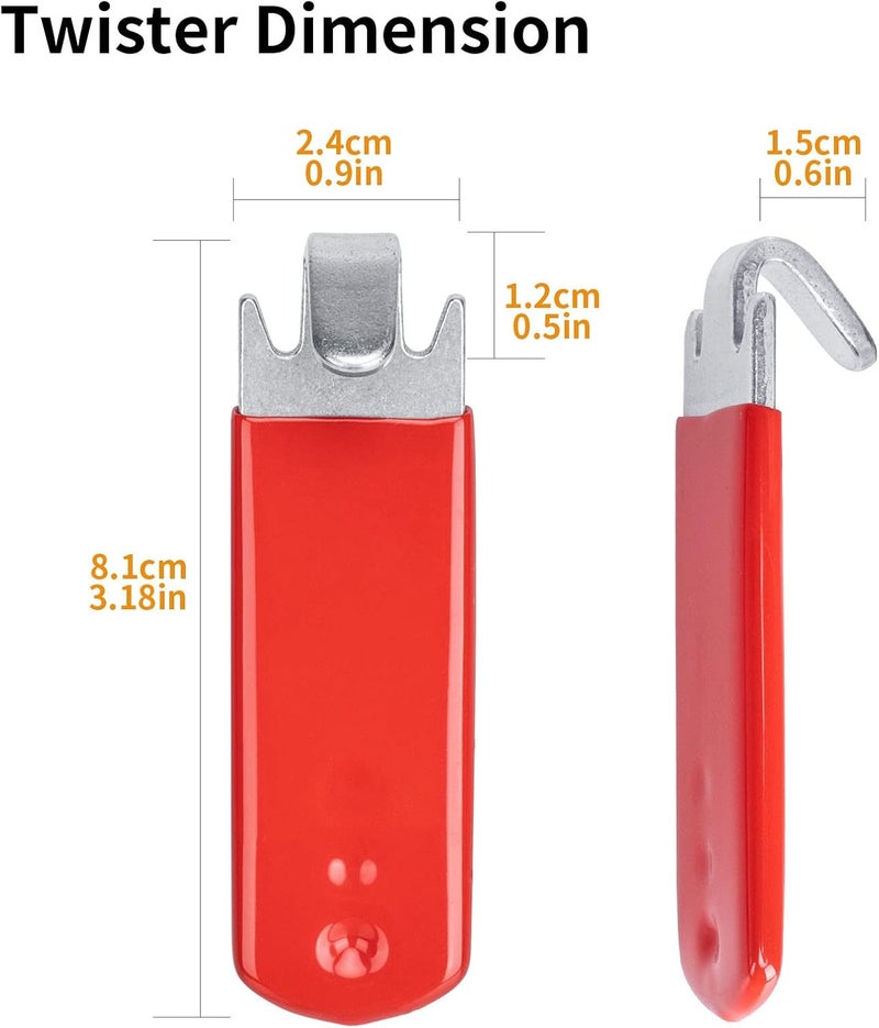 Jikbeed T-Post Clip Tool: Fence Wire Twisting and Fencing Tool with Red Rubber-Coated Handle - Easy to Use and Time-Saving (2 pcs) - Image 5